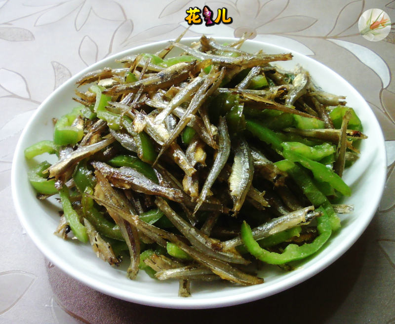 Stir-fried Dried Fish with Green Pepper