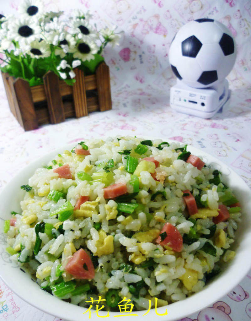 Fried Rice with Sausage, Celery and Eggs