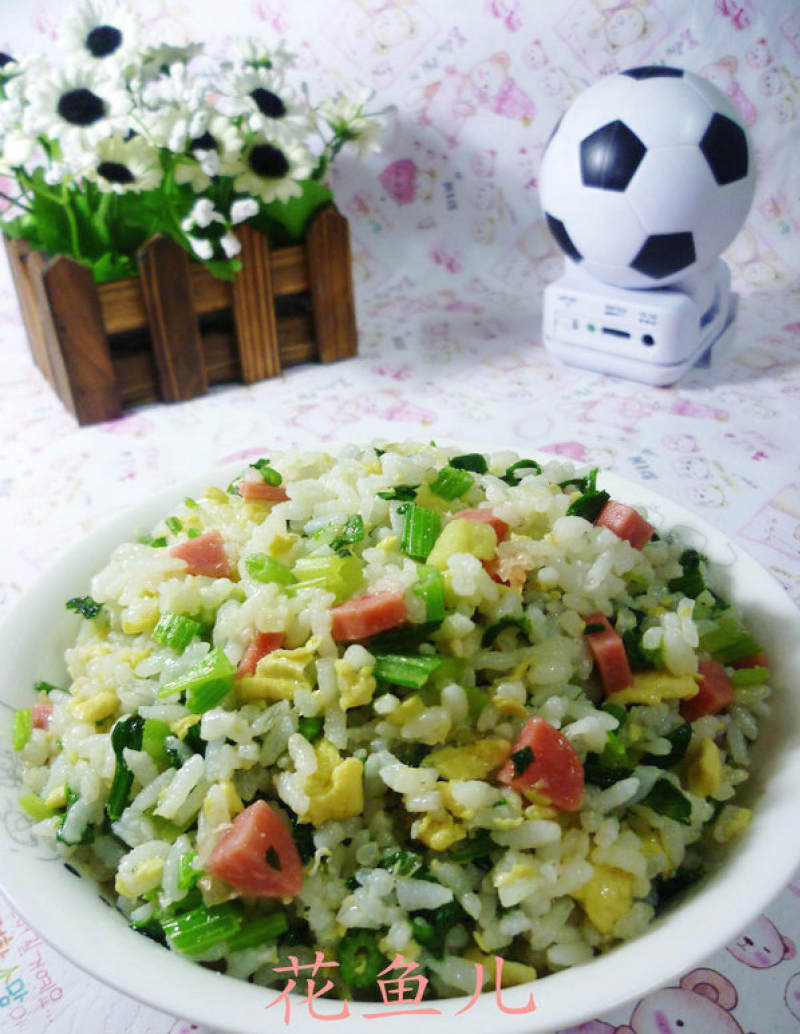 Fried Rice with Sausage, Celery and Eggs