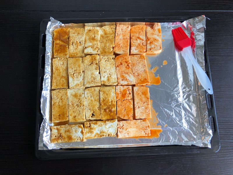 Steps for making Flavored Grilled Tofu