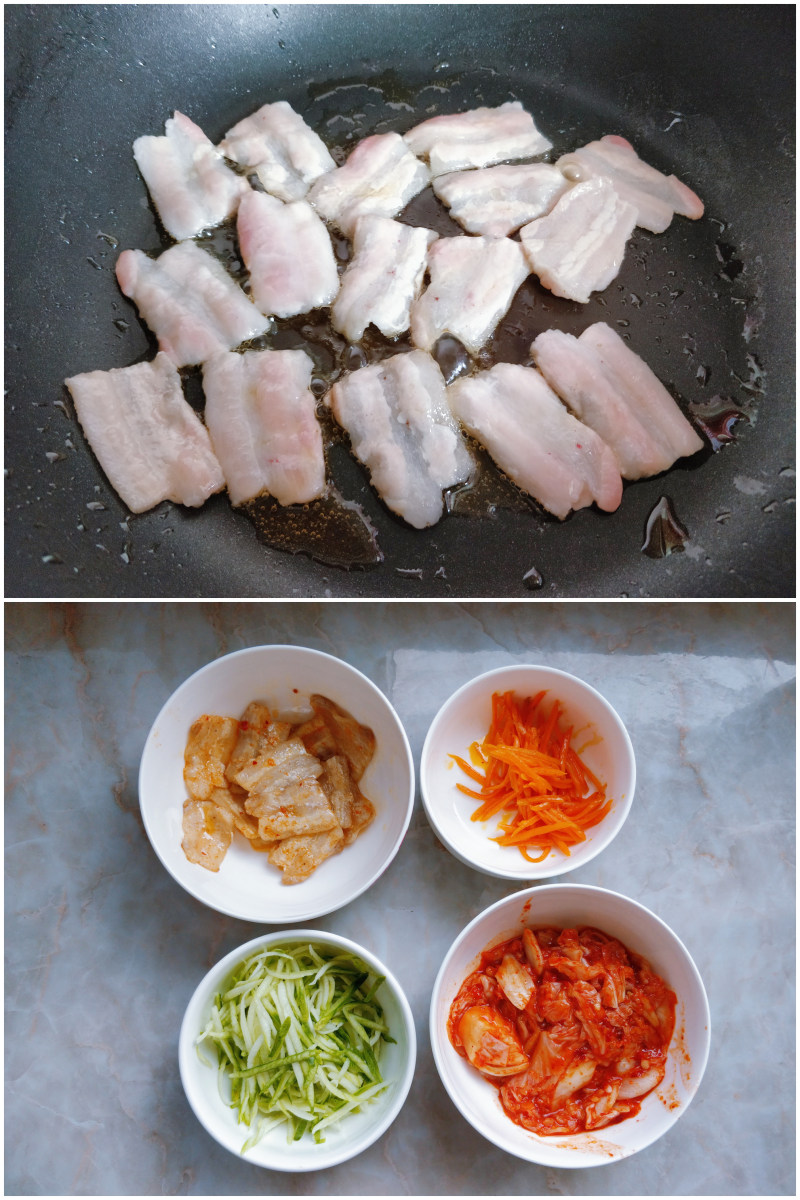 Steps to Make Korean Pork Belly Bibimbap