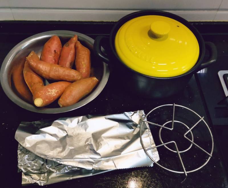 Clay Pot Roasted Sweet Potatoes Step by Step