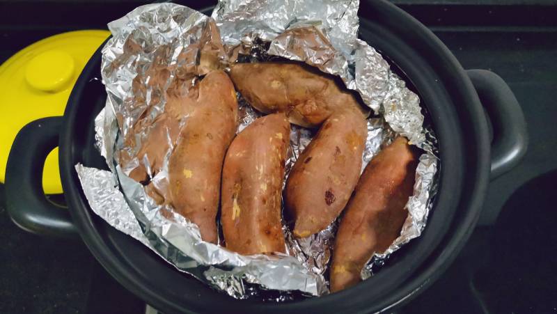 Clay Pot Roasted Sweet Potatoes Step by Step