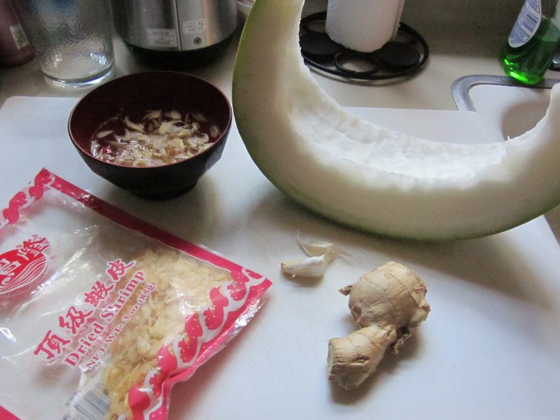 Winter Melon and Dried Shrimp Soup Cooking Steps