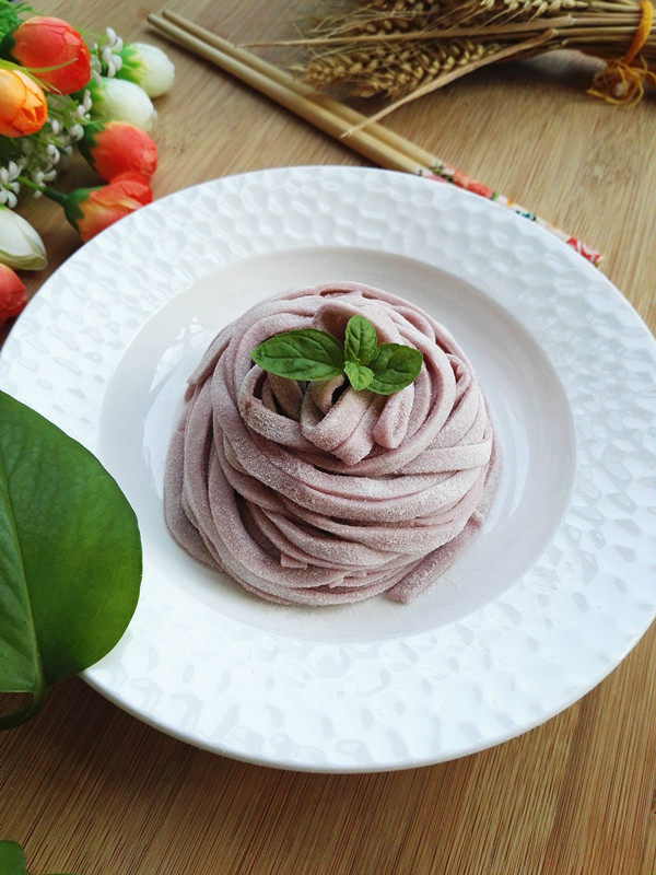 Steps for Making Handmade Purple Sweet Potato Noodles