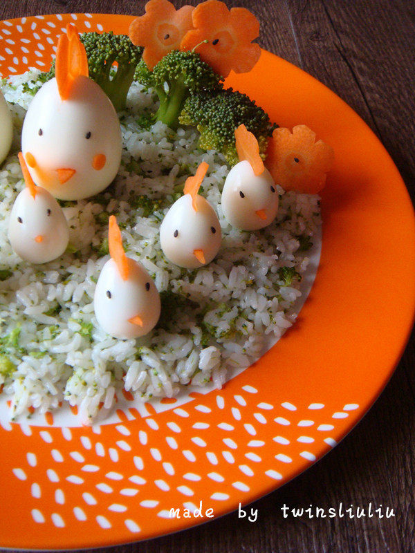 Steps for Cooking Little Chicken Family (Cute Fried Rice)