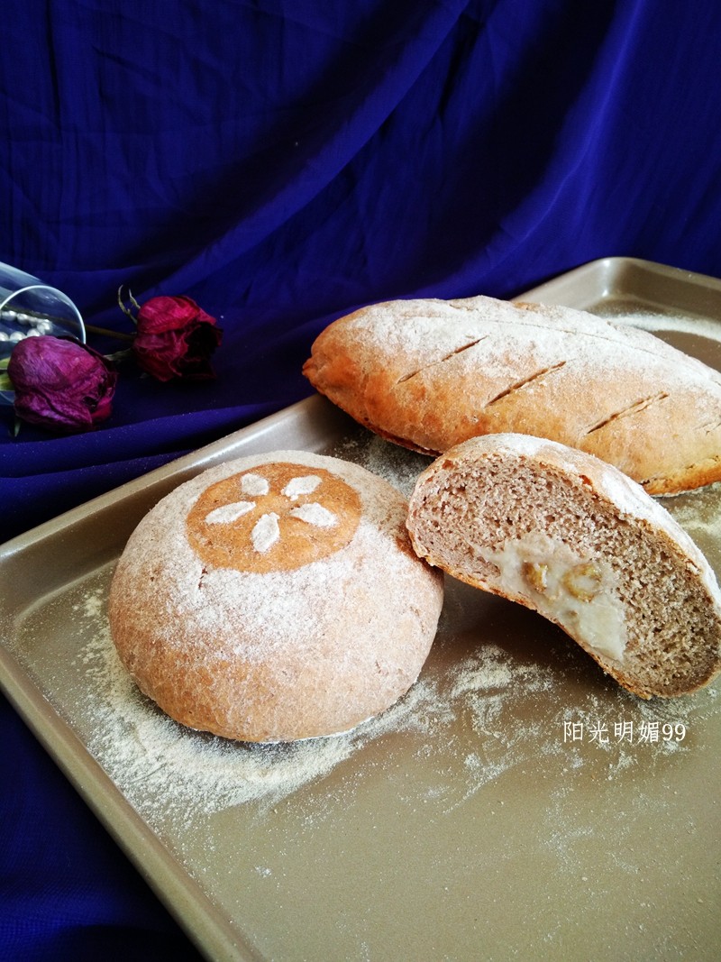 Steps for Making Whole Wheat Taro Bread