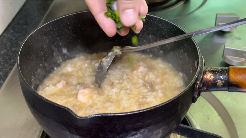 Steps for Making Shrimp and Beef Congee