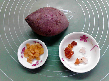 Steps to make Purple Sweet Potato, Peach Gum, and Bird's Nest Soup