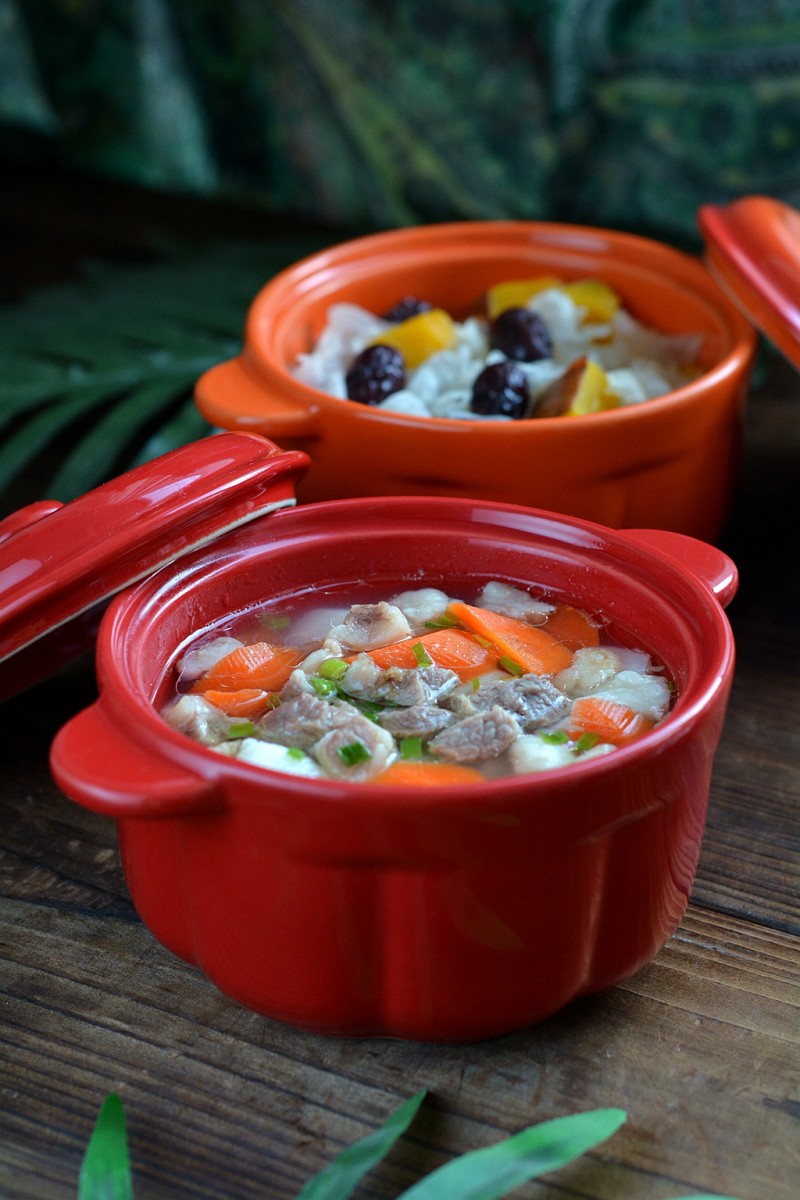 Sheep Meat, Yam and Carrot Soup