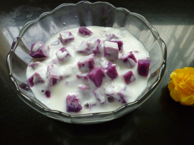 Simple and Delicious Snack - Purple Sweet Potato Yogurt