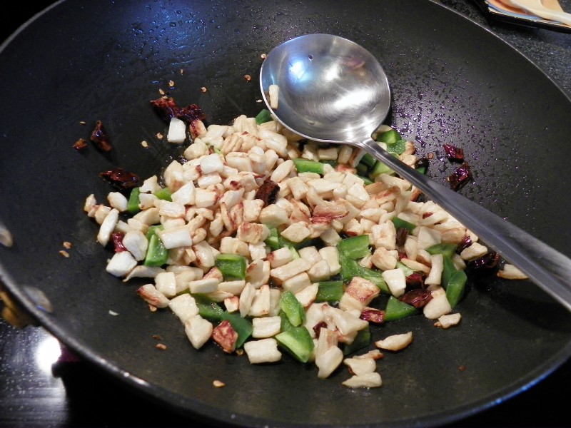 Steps for Making Spicy Stir-Fried Salty Radish with Green and Red Peppers