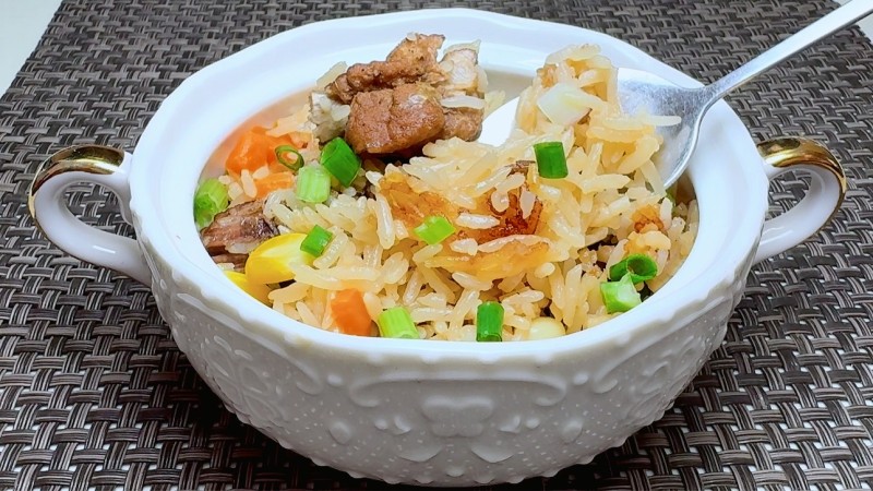 Carrot Corn Pork Ribs Braised Rice