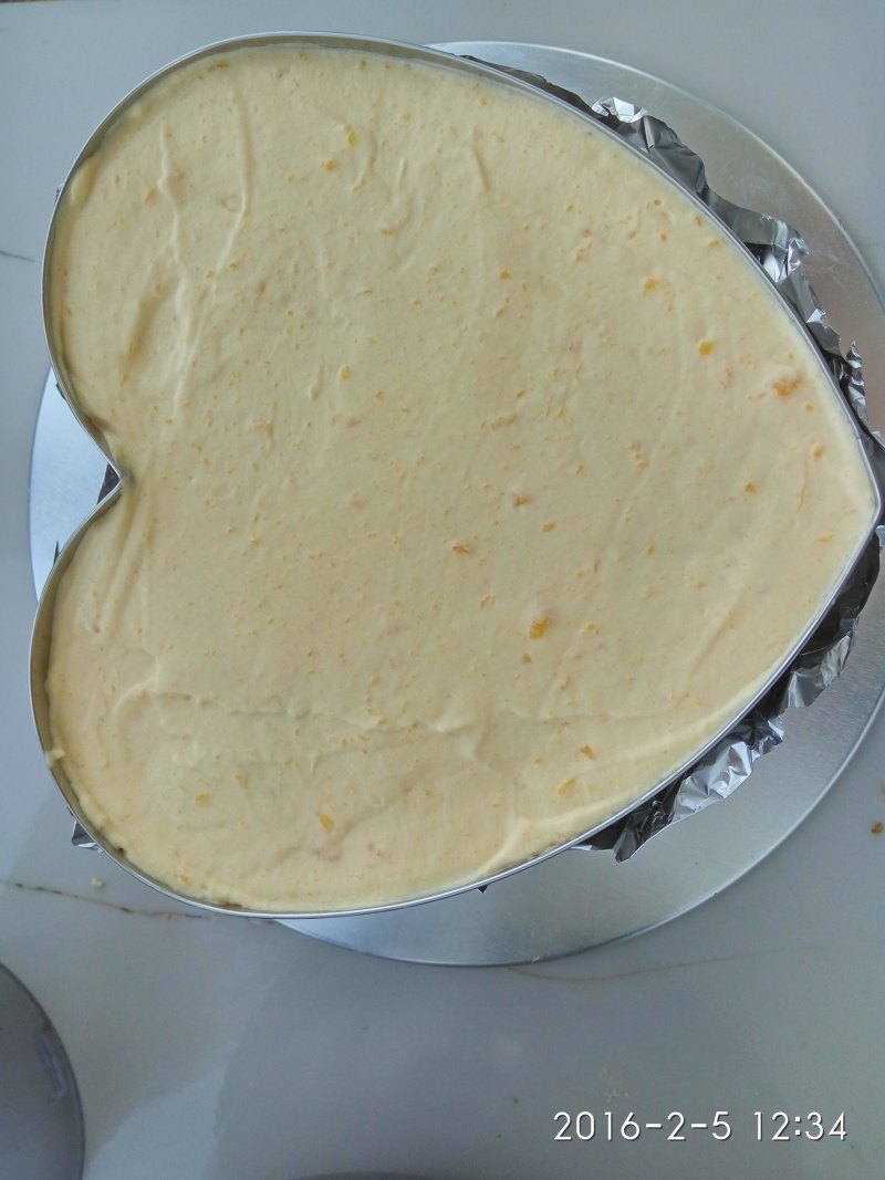 Step-by-step process of making Mango Mousse Cake