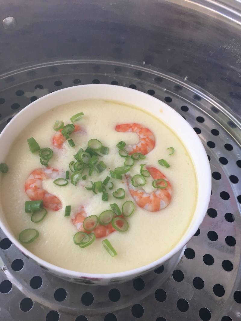 Detailed Steps for Steamed Egg with Fresh Shrimp