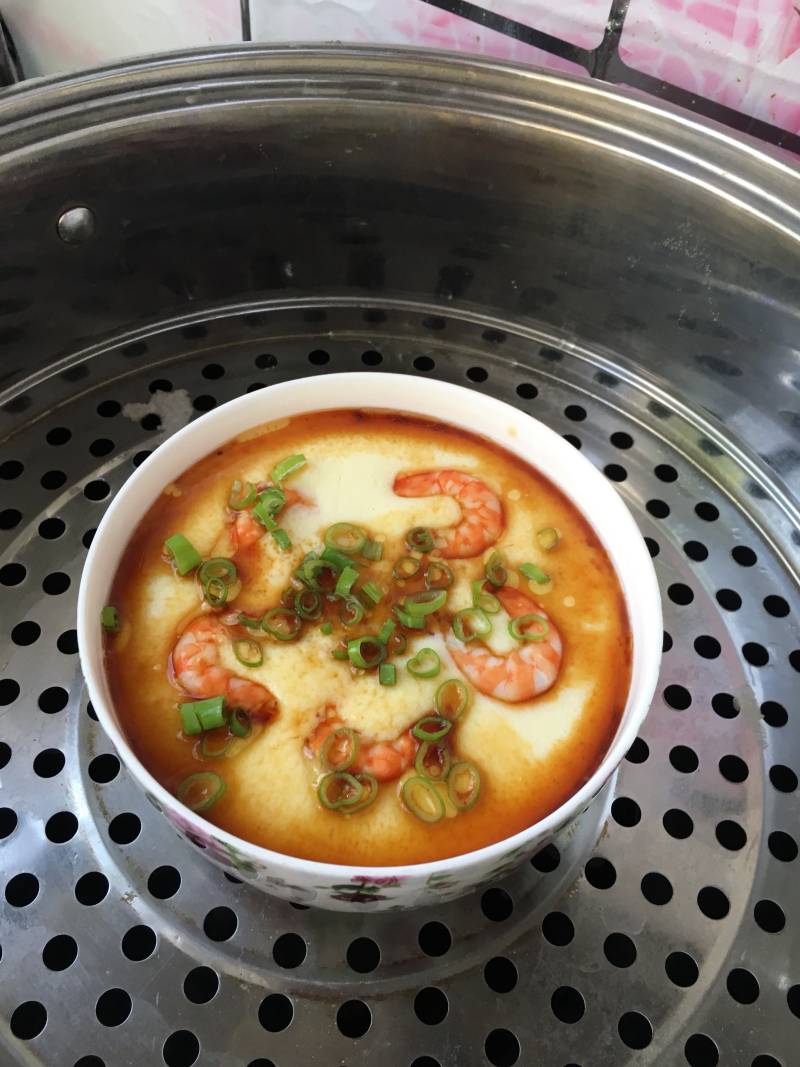 Detailed Steps for Steamed Egg with Fresh Shrimp