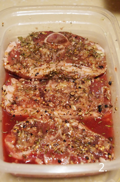 Step-by-step process of making Black Pepper Red Wine Roasted Lamb Chops with Garlic Bread