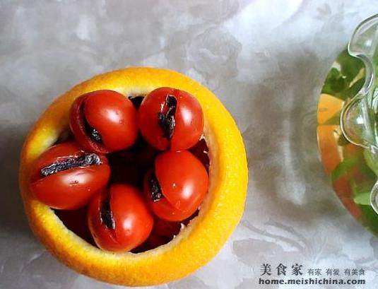 Plum-stuffed Cherry Tomatoes