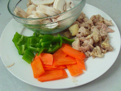 Steps for Making Chicken and Mushroom Stir-Fry