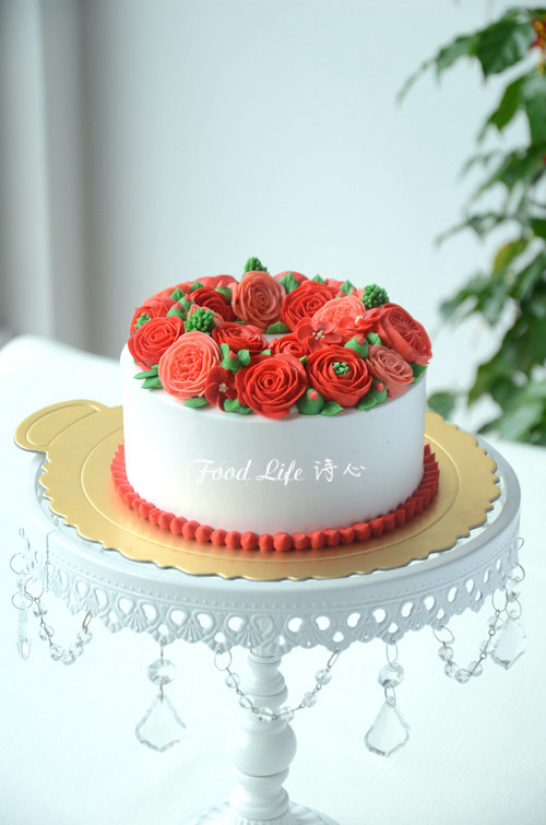 【Korean Flower Piping Cake】