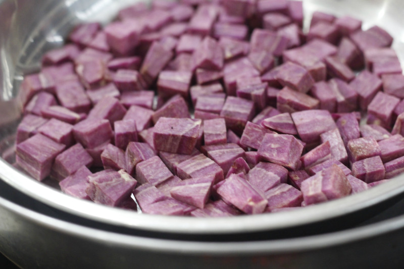 Purple Sweet Potato Milk Tapioca Pudding Making Steps