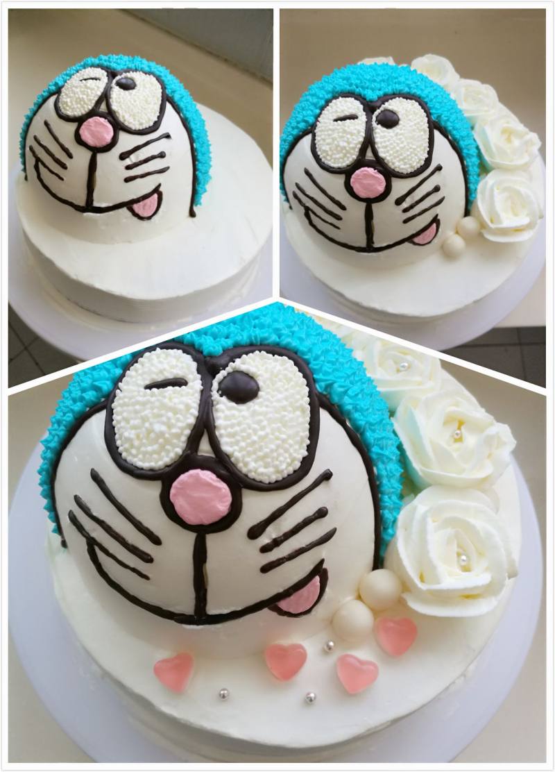 Doraemon Cake Making Steps