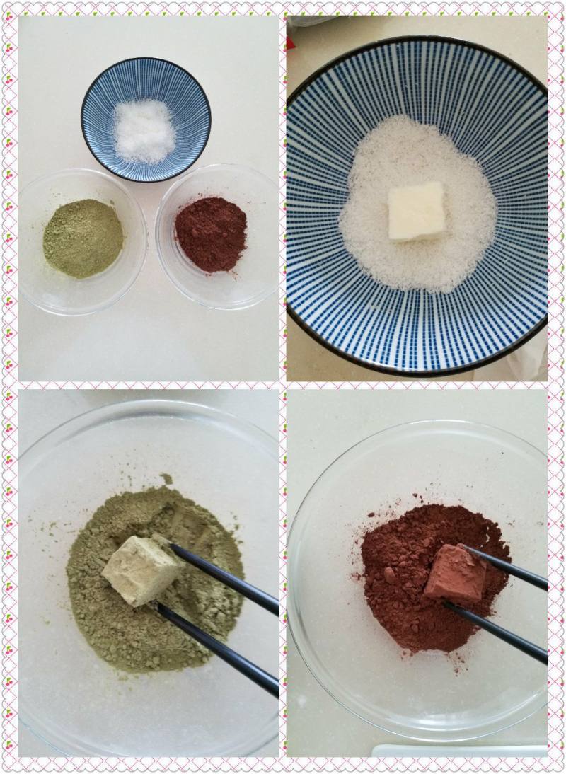 Steps for Cooking Three-Color Milk Squares