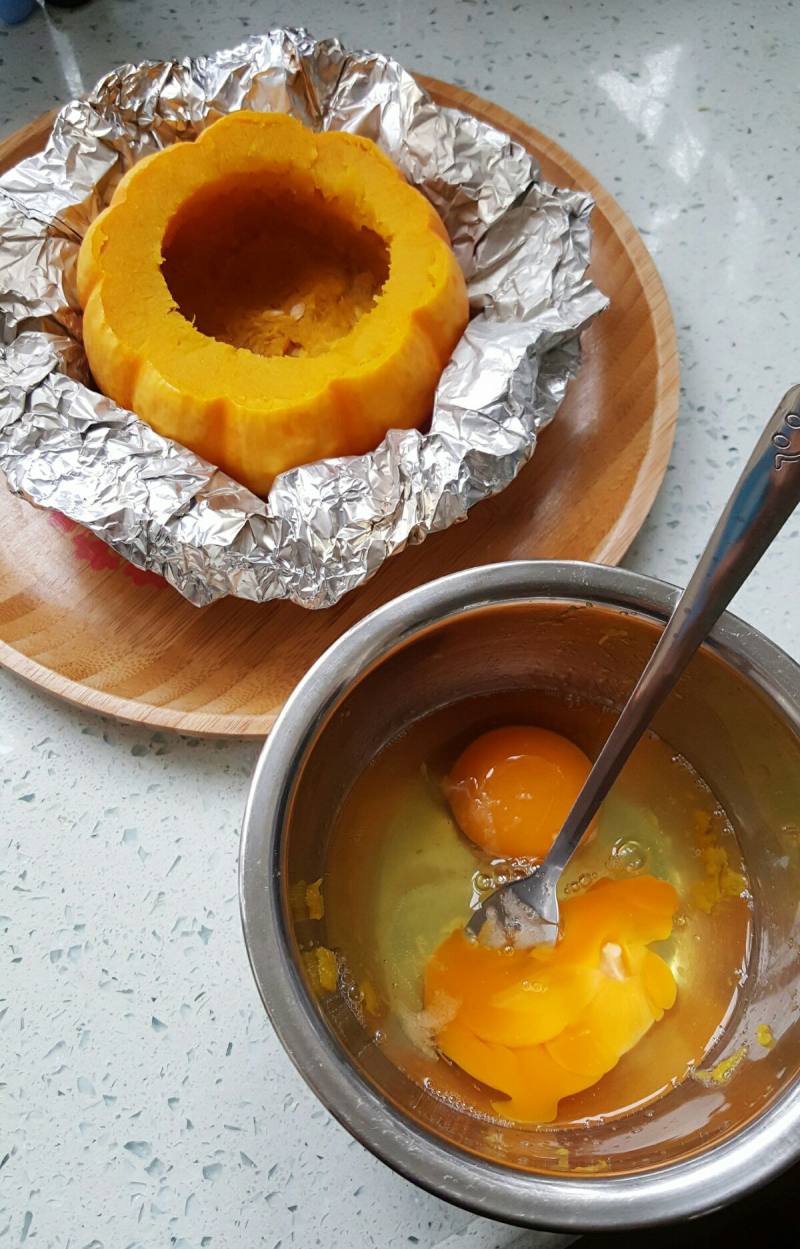 Steps to Make Egg and Seafood Stuffed Sunflower Squash