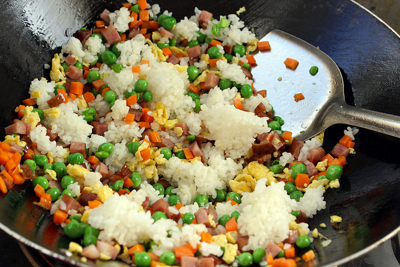 Detailed Steps for Cooking Fried Rice with Colorful Sausages - A Delicate Dinner for One