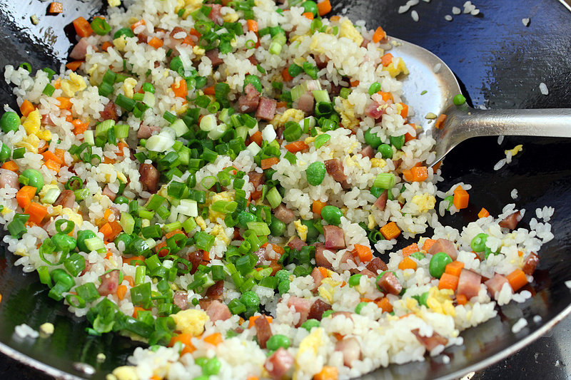 Detailed Steps for Cooking Fried Rice with Colorful Sausages - A Delicate Dinner for One