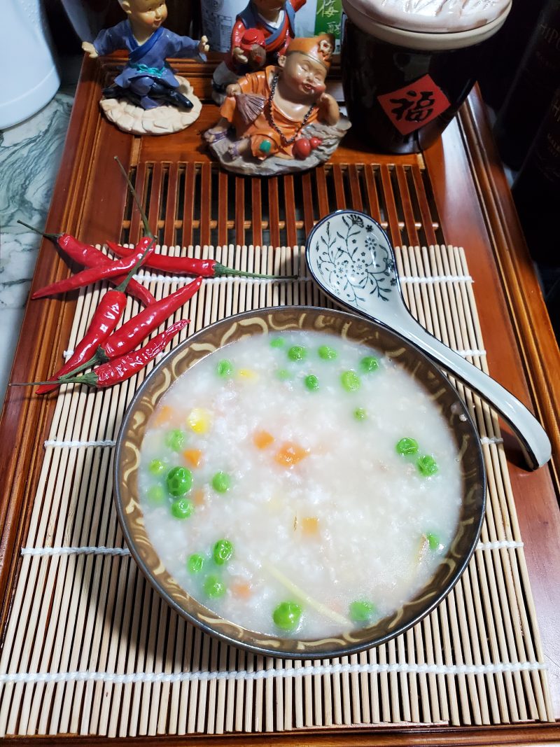 Vegetable and Minced Meat Congee