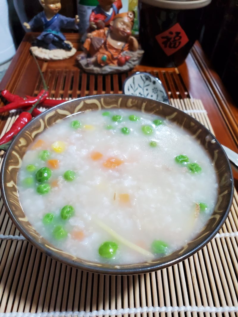 Vegetable and Minced Meat Congee