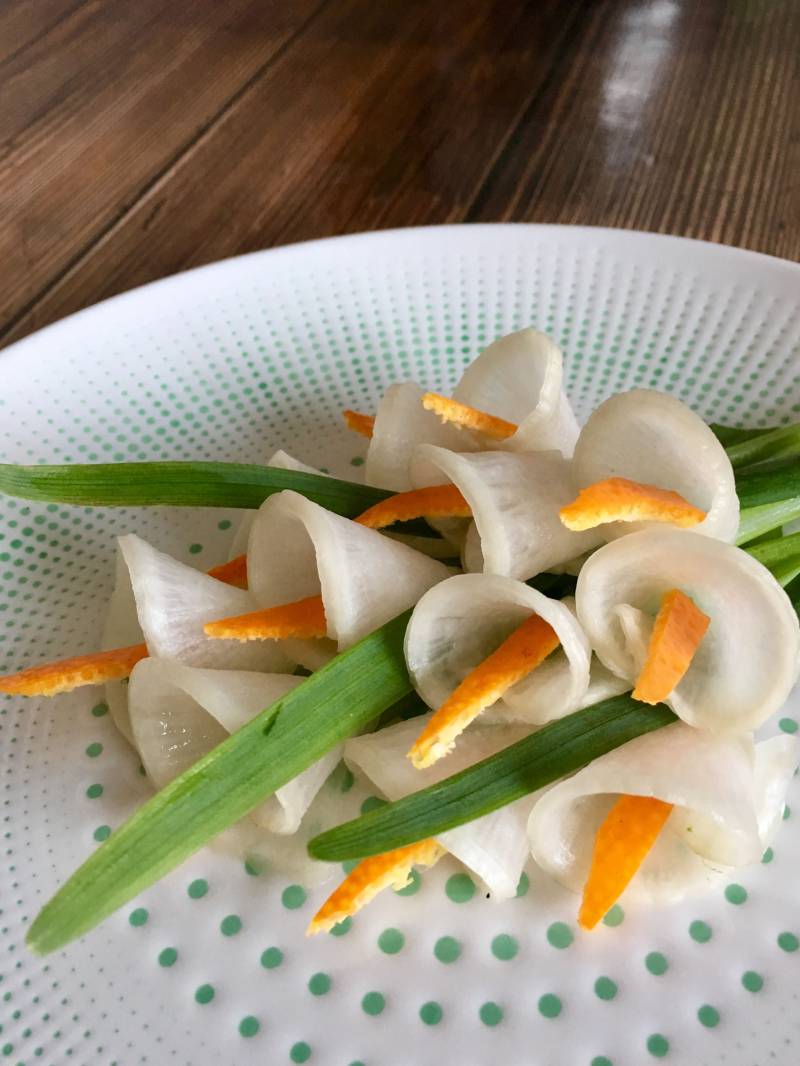 Honey-Soaked White Radish Plate Art