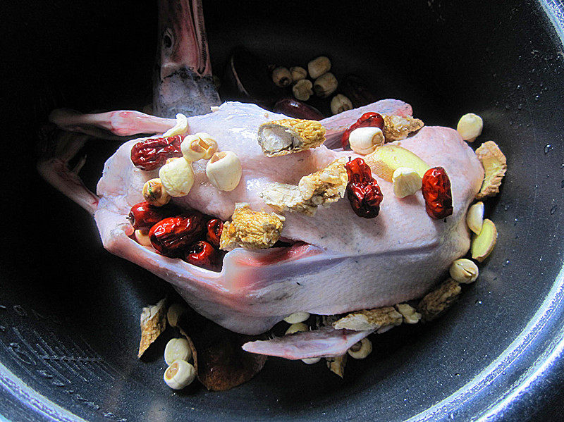 Steps for Making Water Duck and American Ginseng Soup