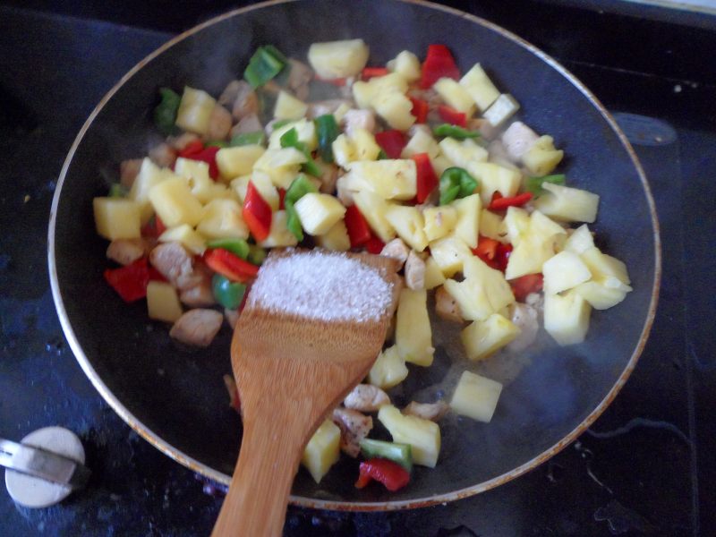 Sweet and Sour Seasonal Dish - Pineapple Chicken - Cooking Steps