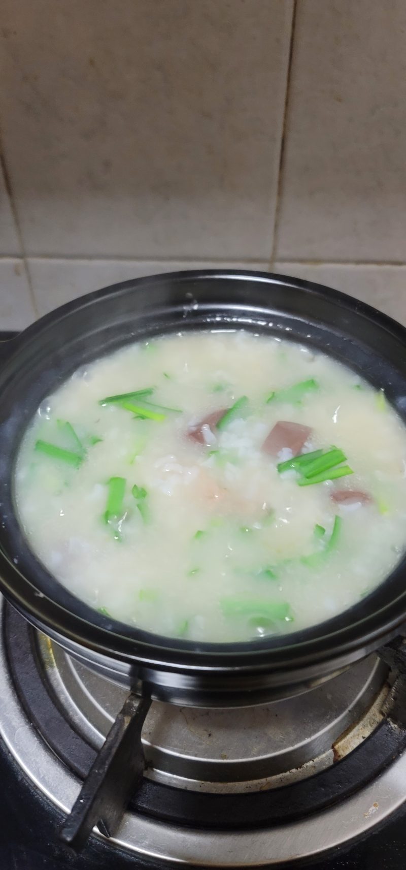 Steps for Cooking Pork and Beef Congee with Chives