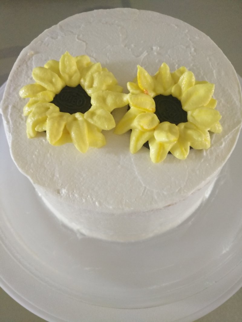 Sunflower Cream Cake Making Steps