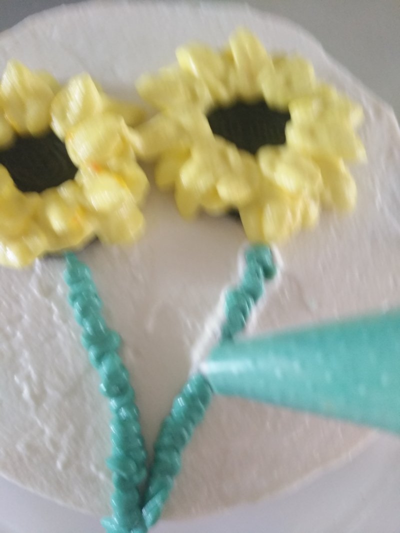 Sunflower Cream Cake Making Steps