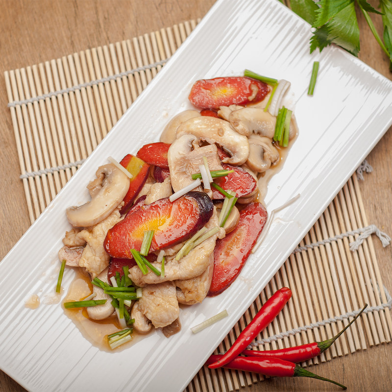 Stir-Fried Pork with Mushrooms