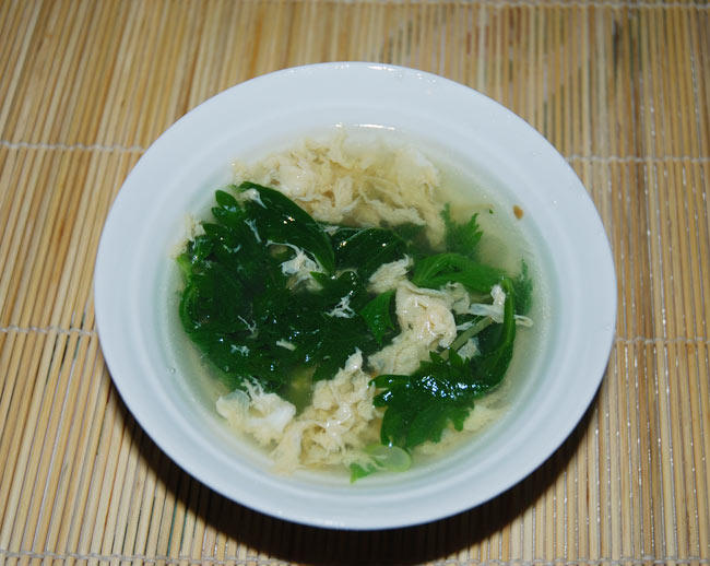 Celery Leaf Egg Soup