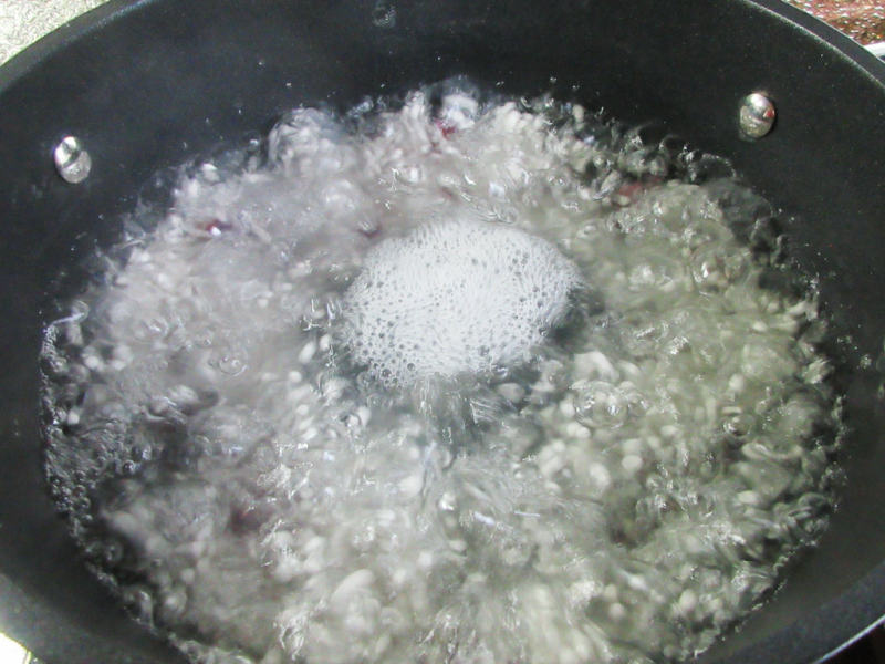 Steps for making Milk Purple Sweet Potato Tapioca Pudding