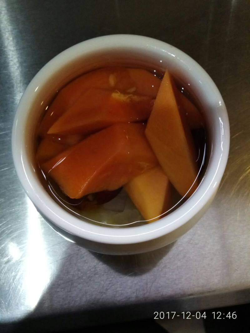 Steps for Making Papaya and Peach Resin Dessert