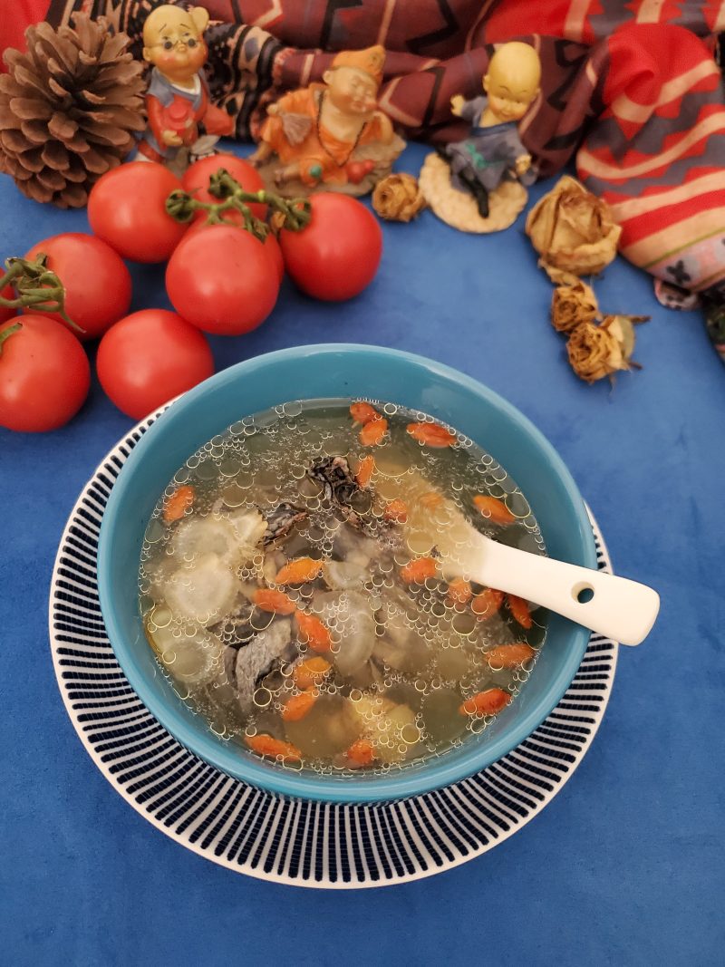 Black Chicken Stew with American Ginseng and Goji Soup