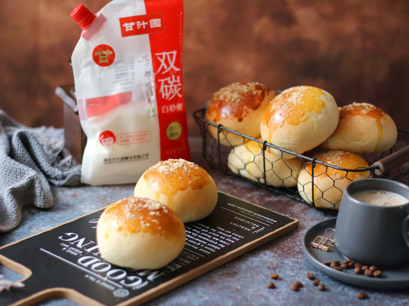 Egg Yolk, Pork Floss, Mashed Taro, and Red Bean Bun