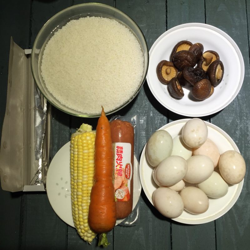 Sticky Rice Egg Making Steps