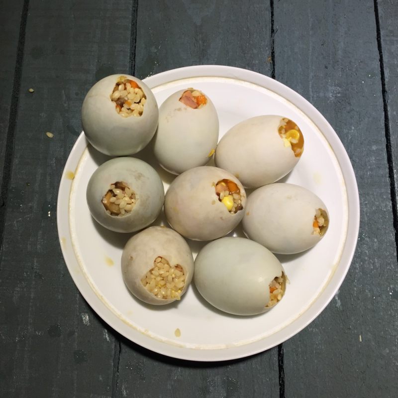 Sticky Rice Egg Making Steps