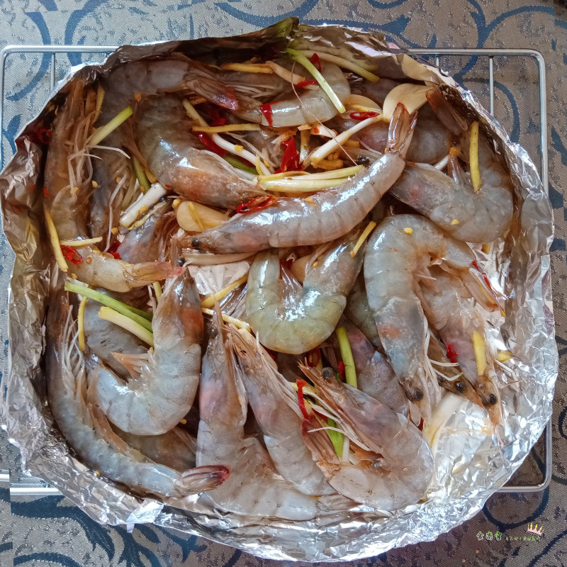 Grilled Shrimp in Foil, Garlic Shrimp, Oven-Baked Shrimp, Oven-Baked Vegetables Cooking Steps