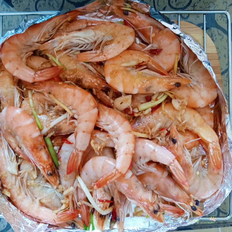 Grilled Shrimp in Foil, Garlic Shrimp, Oven-Baked Shrimp, Oven-Baked Vegetables Cooking Steps