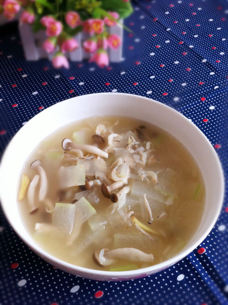 Crab Mushroom and Dried Shrimp Winter Melon Soup