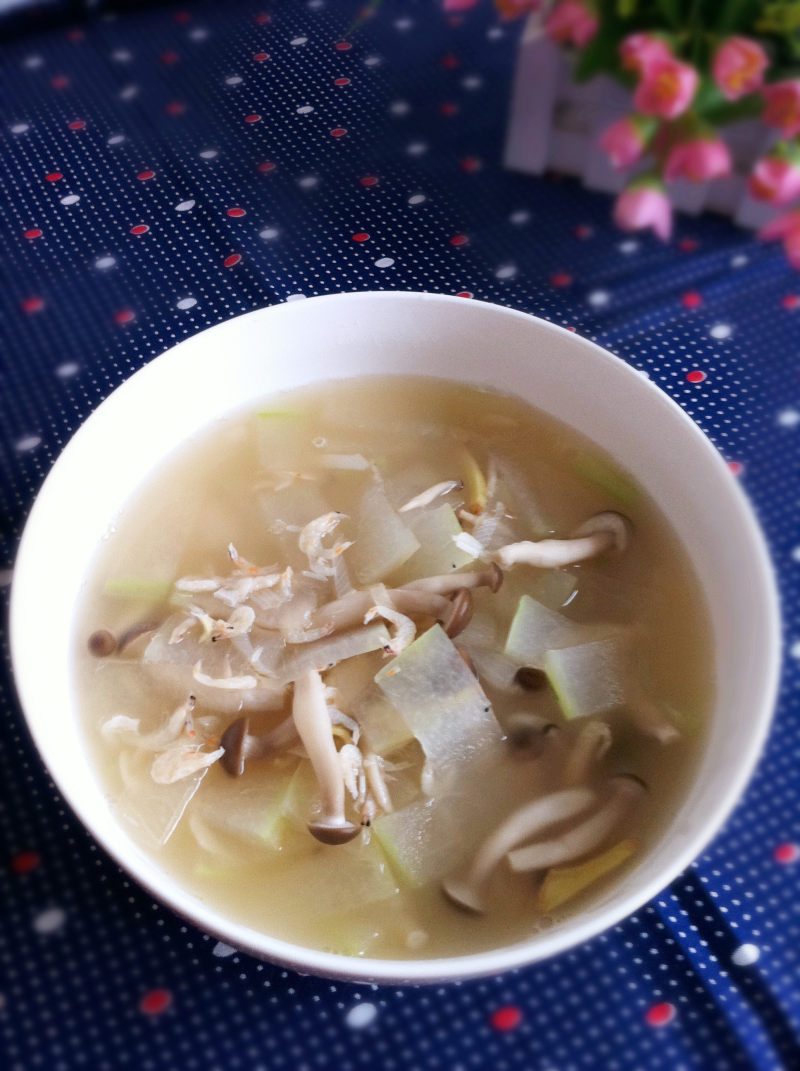 Crab Mushroom and Dried Shrimp Winter Melon Soup